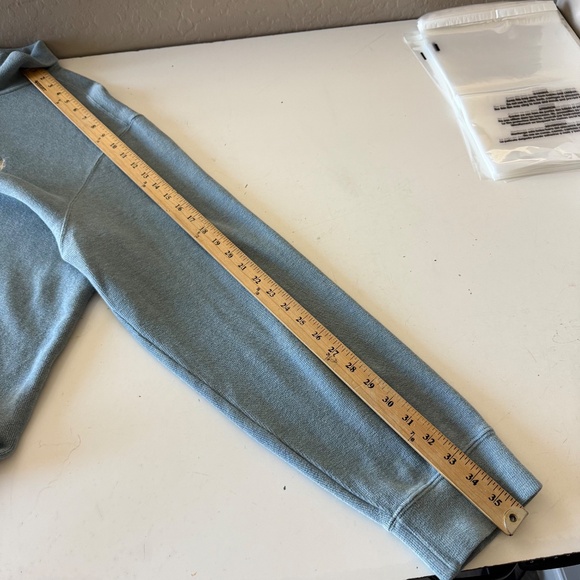 Polo Ralph Lauren Dusty Aqua Blue Leather Pull Quarter Zip Pullover Sweater 2XL - Picture 6 of 7